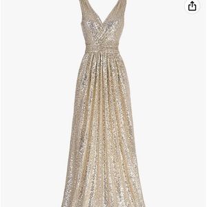 Kate Kason Women’s Sequin Bridesmaid, Evening or Graduation Sleeveless Gown